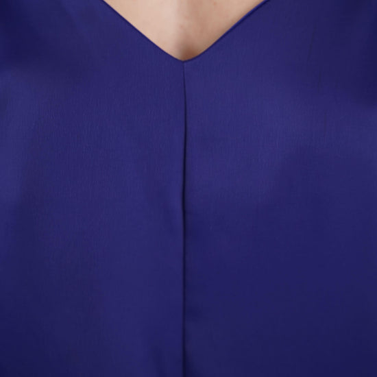 Combinaison pyjama femme Jama satin bleue roi