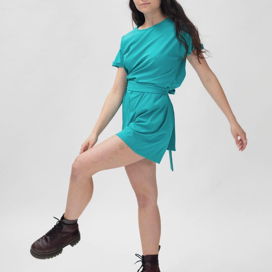 Combishort Femme Tee-short Vert Emeraude - La Totale