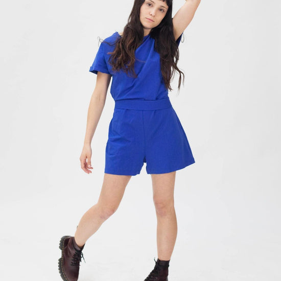 Combishort Tee-short Bleu roi - La Totale