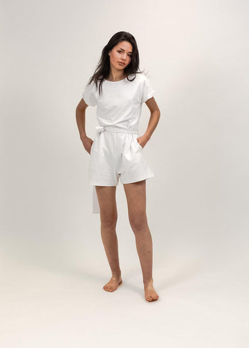 Combishort Tee-short blanc - La Totale